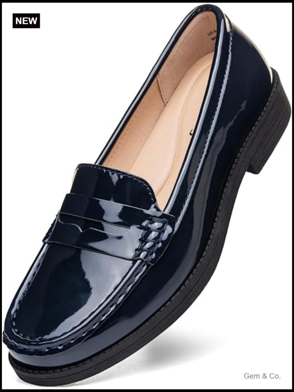 Women's Leather Penny Loafers Slip On Business Casual Dress Shoes Lightweight